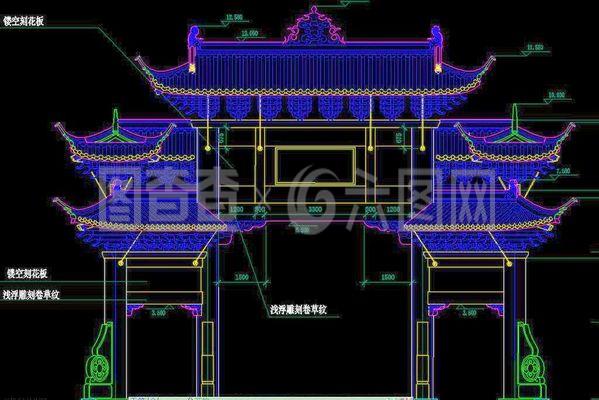 仿古牌坊建筑图